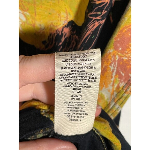 We The Free People Yellow Floral Off Shoulder Top S/M Bell Sleeve Boho Blouse - Picture 9 of 11